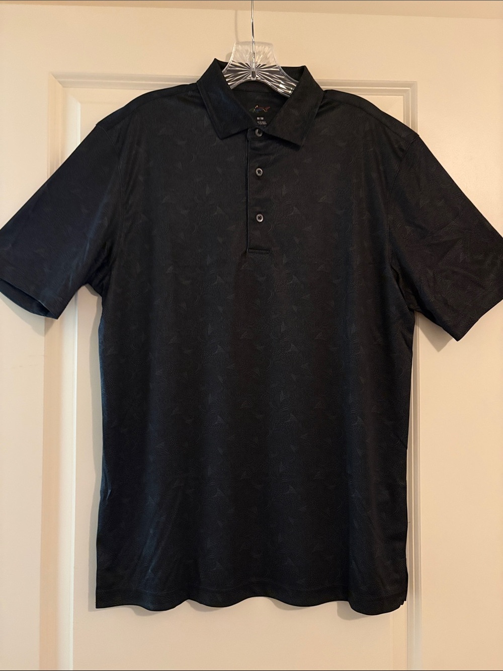 Greg Norman Performance Active  Golf Polo Shirt Men’s Medium Black UPF 30